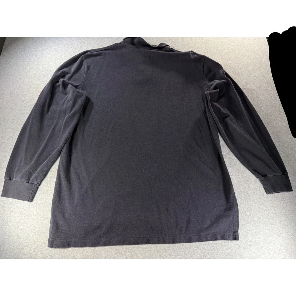 Vintage Polo Ralph Lauren Mens XXL Navy Blue Long Sleeve Polo Shirt 90s Y2K